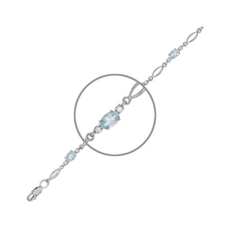 Серебряный браслет с топазами и фианитами с родированием 2760₽