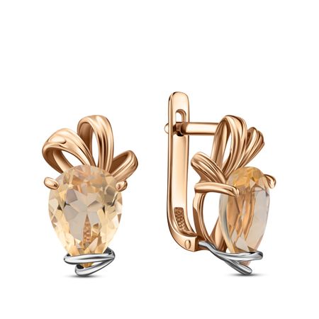 Золотые серьги с цитринами 41990₽