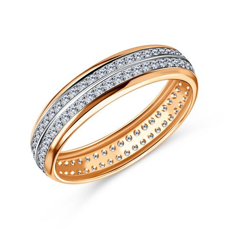 Золотое обручальное кольцо с фианитами 5 мм 57810₽