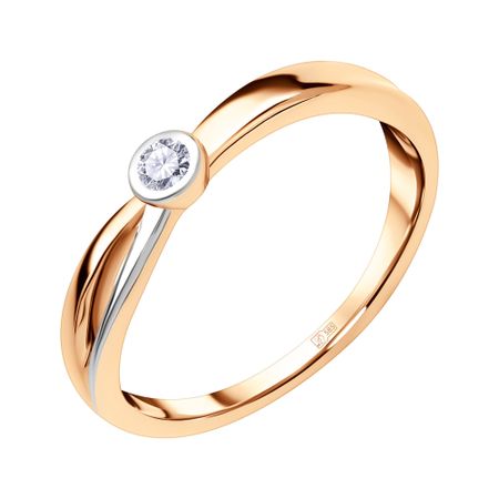 Золотое кольцо с бриллиантом 33990₽