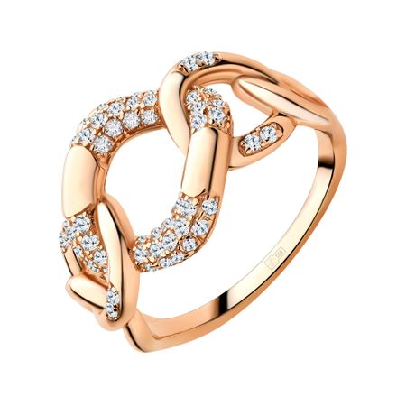 Серебряное кольцо с фианитами и позолотой 3890₽