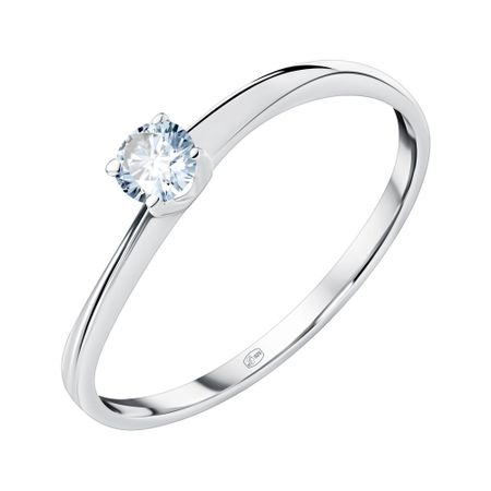 Серебряное кольцо с фианитом и родированием 249₽
