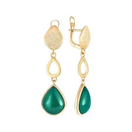 Серебряные серьги с агатами и позолотой 4530₽