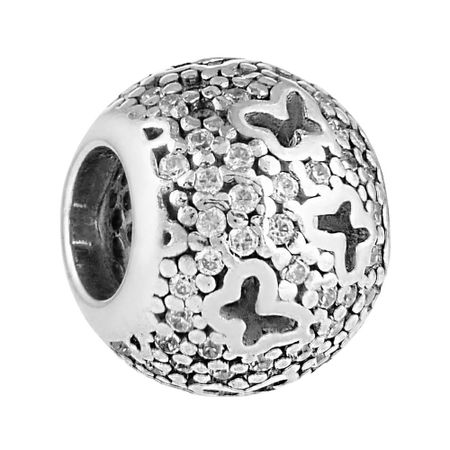 Подвеска-шарм Бабочка из серебра с фианитами 690₽