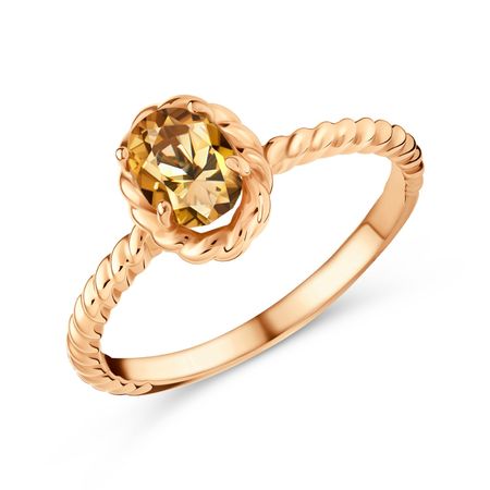 Золотое кольцо с цитрином 25990₽