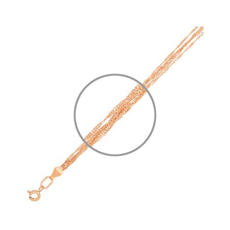 Золотой полновесный браслет Сингапур из 5 цепей с алмазной гранью 7880₽