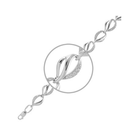 Серебряный браслет с фианитами и родированием 7050₽