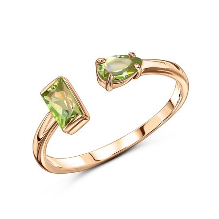 Золотое кольцо с хризолитами 16490₽