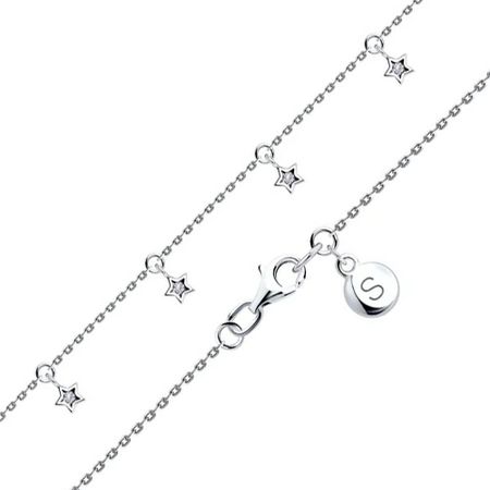 Серебряный браслет с фианитами и чернением с родированием 890₽