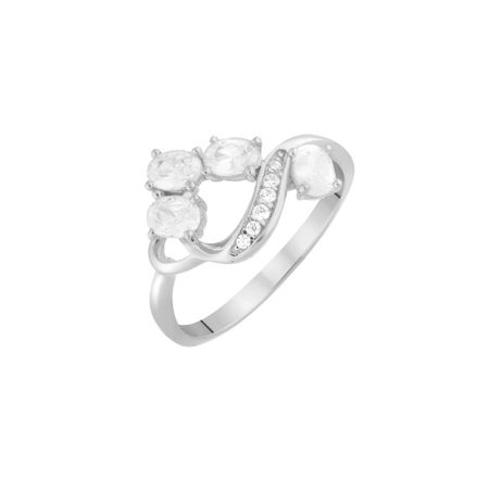 Серебряное кольцо с фианитами и родированием 900₽