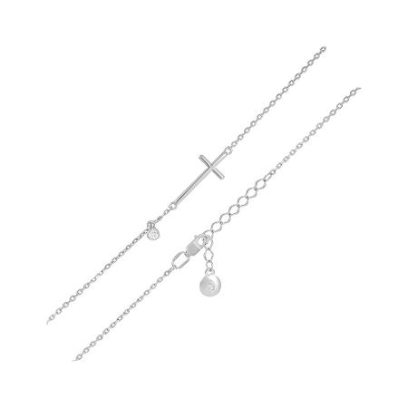 Серебряный браслет с фианитом и родированием 1760₽