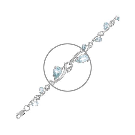 Серебряный браслет с топазами Sky и фианитами с родированием 3360₽