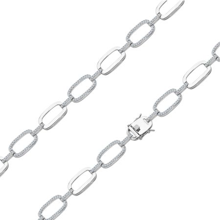 Серебряный браслет с фианитами и родированием 5190₽