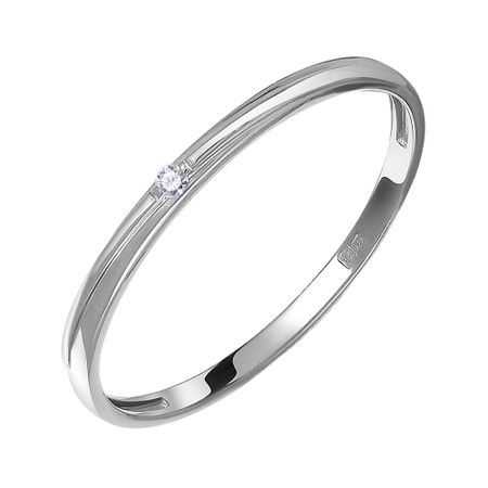 Золотое обручальное кольцо с бриллиантом и родированием 20990₽