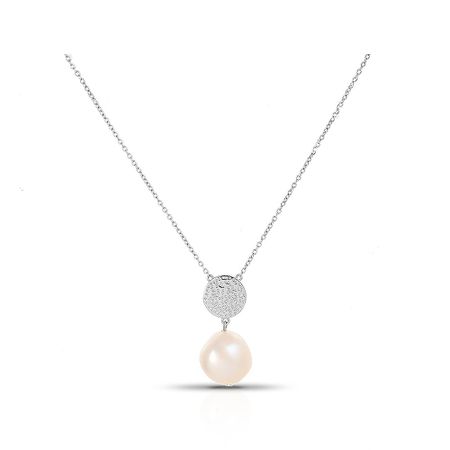 Серебряное колье с жемчугом и родированием 2270₽