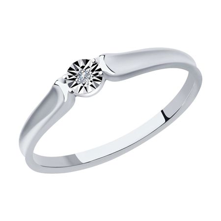 Золотое кольцо с бриллиантом и алмазной гранью с родированием 39990₽