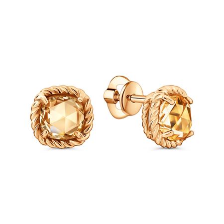 Золотые серьги с цитринами 39990₽