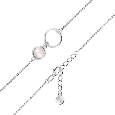 Серебряный браслет с лунным камнем и родированием 990₽