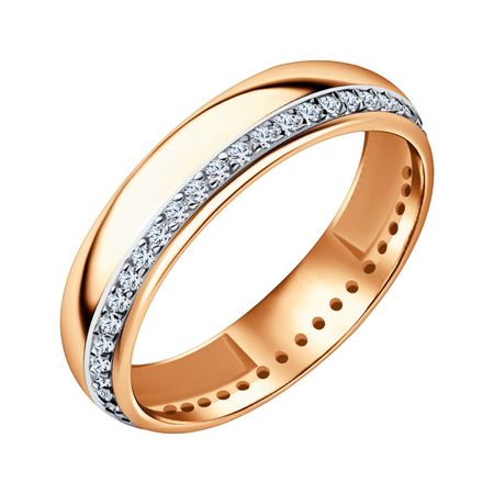Золотое обручальное кольцо с фианитами 5 мм 46130₽