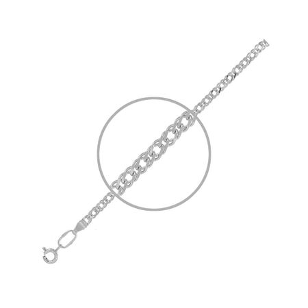 Серебряный браслет Двойной ромб с родированием 290₽