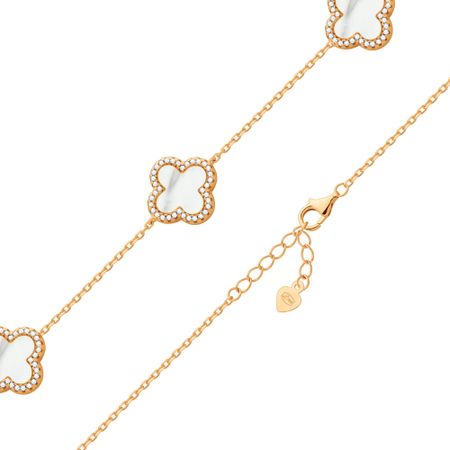 Серебряный браслет с пластиком и фианитами с позолотой 4950₽