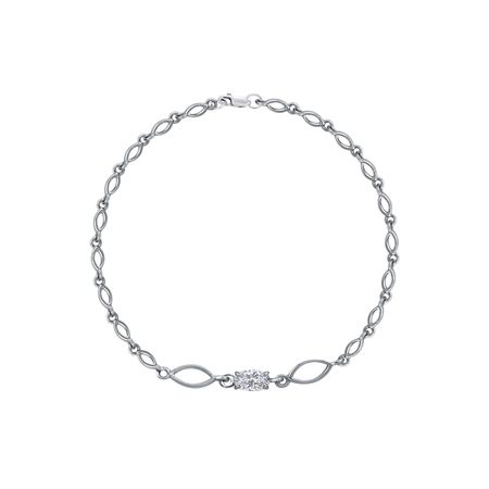 Серебряный браслет с фианитом и родированием 1680₽