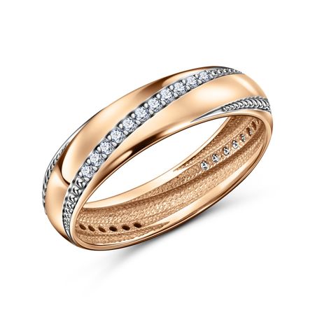 Золотое обручальное кольцо с фианитами 5 мм 31870₽