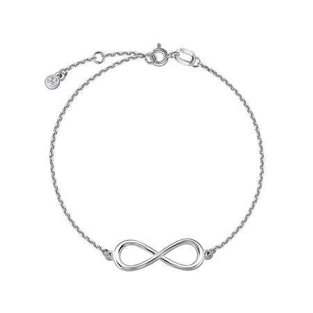 Серебряный браслет на ногу с фианитами и родированием 1080₽