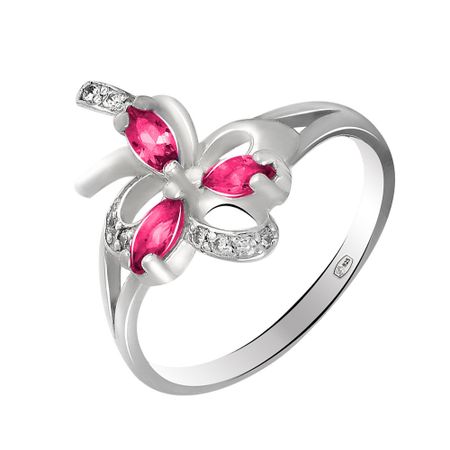 Серебряное кольцо с кварцем и фианитами 600₽