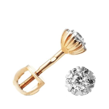 Серьги-пусеты из золота с фианитами 36990₽