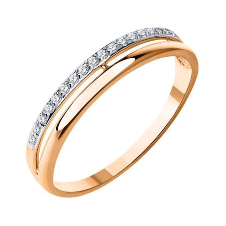 Золотое обручальное кольцо с фианитами 21090₽
