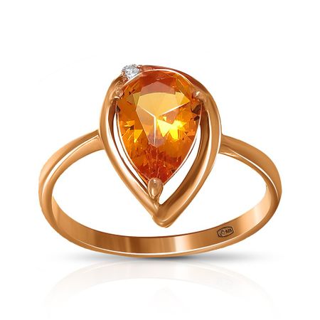 Кольцо из серебра с цитрином и фианитом 590₽