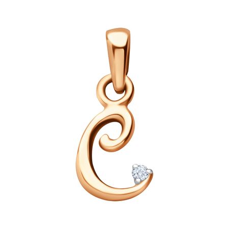 Золотая подвеска буква С с бриллиантом 8990₽