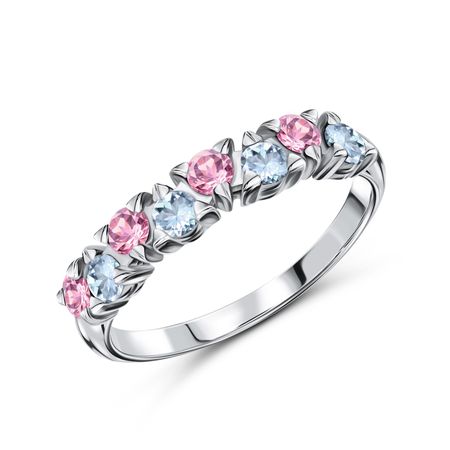 Серебряное кольцо с фианитами и родированием 900₽