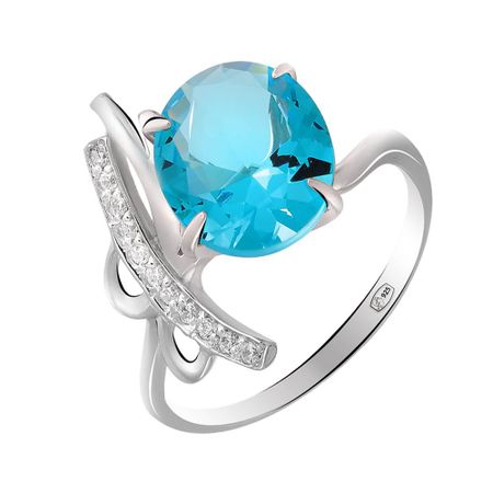 Серебряное кольцо с топазом и фианитами 990₽