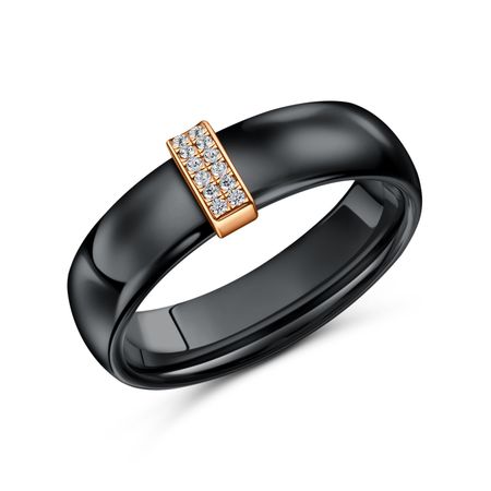 Серебряное кольцо с керамикой и фианитами и позолотой 1290₽