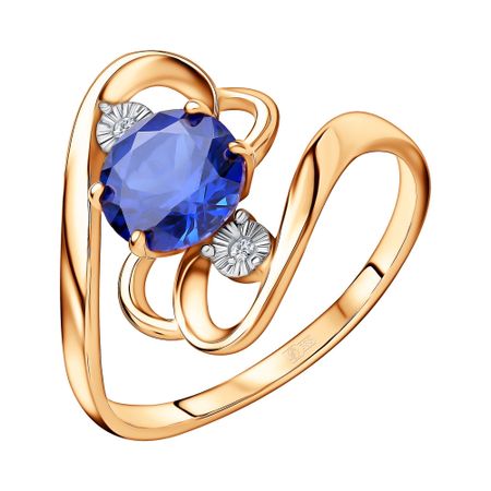 Золотое кольцо с сапфиром и бриллиантами 31990₽