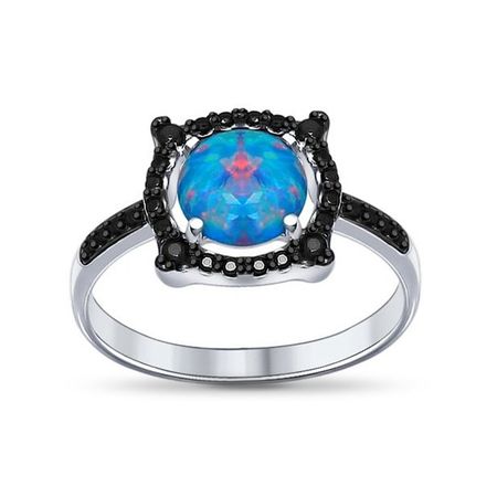 Кольцо SOKOLOV из серебра с опалом и фианитами 900₽