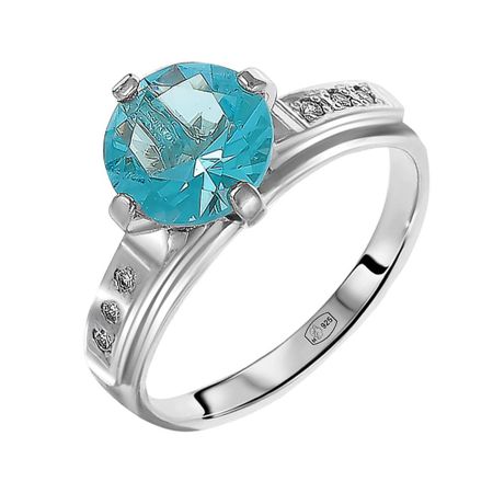 Серебряное кольцо с топазом и фианитами 1260₽