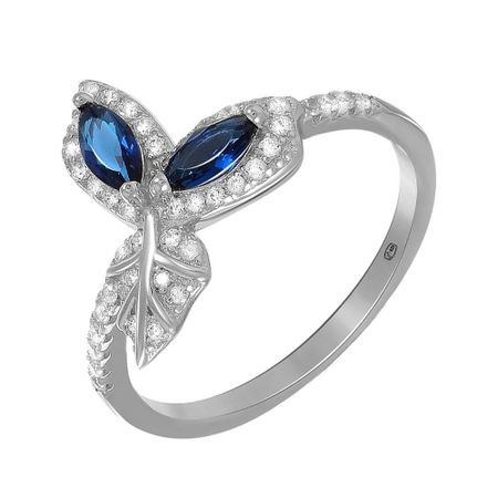 Кольцо из серебра с кварцем и фианитами 1200₽