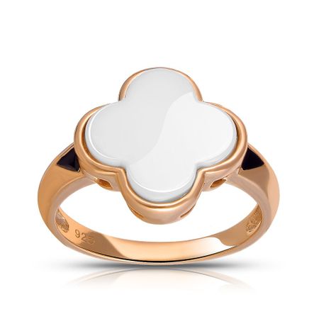 Серебряное кольцо с керамикой и эмалью из коллекции Клевер 1260₽