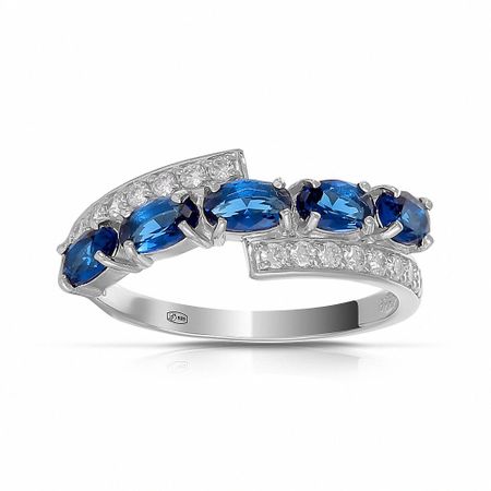 Серебряное кольцо с ювелирным стеклом и фианитами 1190₽