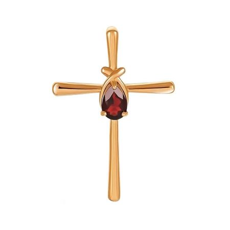 Золотая подвеска Крест с гранатом 16490₽