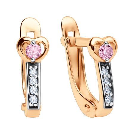 Золотые детские серьги с фианитами и родированием 26990₽