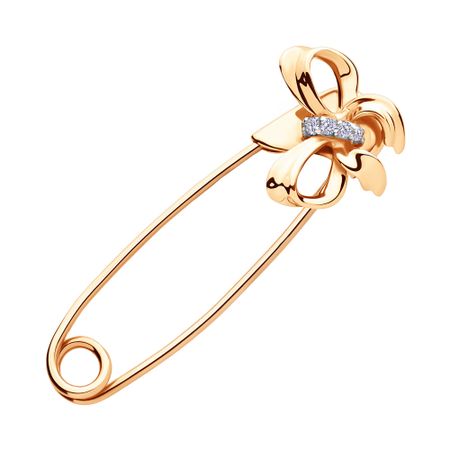 Золотая булавка с фианитами 20990₽