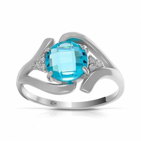 Кольцо из серебра с топазом и фианитами 760₽