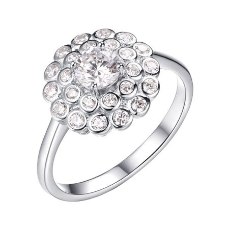 Кольцо из серебра с фианитами 1500₽