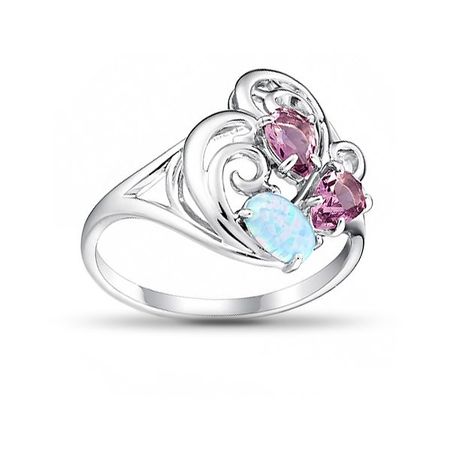 Кольцо из серебра с аметистом и опалом 1490₽