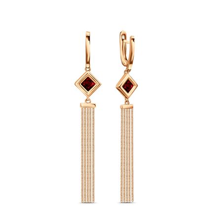 Золотые серьги с гранатом 48990₽