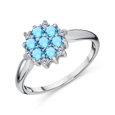 Серебряное кольцо с алпанитами и фианитами с родированием 2190₽